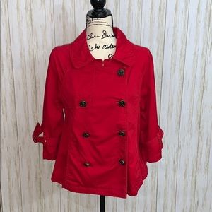 Size 6 Anthropologie Ett:tea Red Nautical Jacket